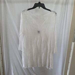 White House Black Market Elegant Ivory Blouse